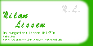 milan lissem business card